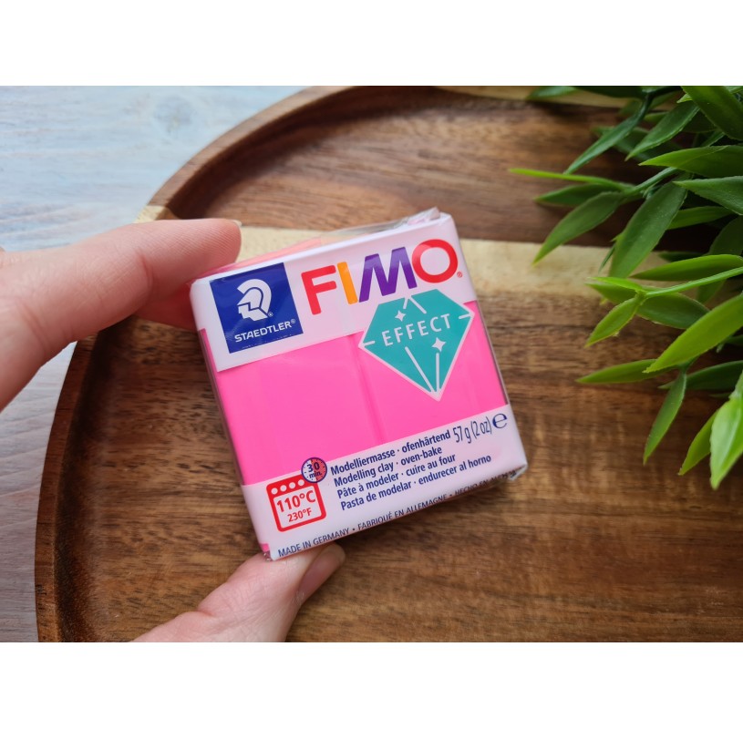 FIMO Effect, neon fuchsia (neon), Nr. 201, 57g (2oz), oven